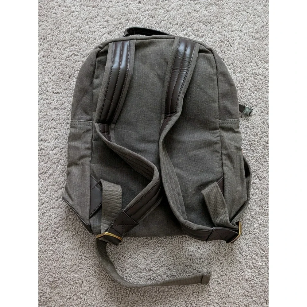 Banana Republic Waxed Canvas Backpack Brown Leather NWT Safari Military Utility